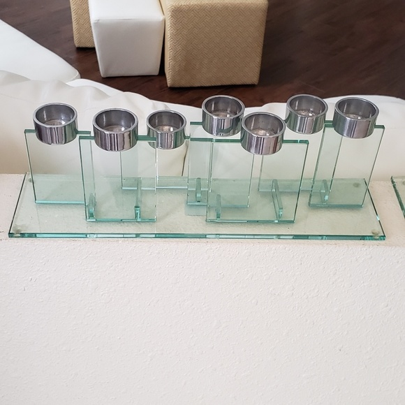 Clear Glass candle holder - Picture 3 of 7